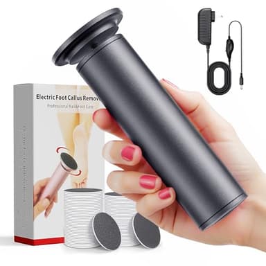 Electric Callus Remover for Feet, Professional Pedicure Tools for Feet with 70pcs Sandpaper Discs, Adjustable Speed Aluminum Foot File for Dead Skin - Black - Image 1