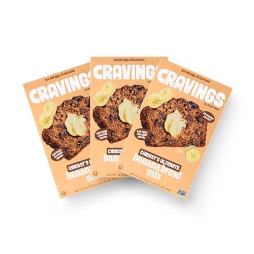 Cravings by Chrissy Teigen Ultimate Banana Bread Mix, Fast and Easy No bananas needed Only 03 Ingredients Eggs, Oil and Water, 18.75 oz (Pack of 3) - Image 1