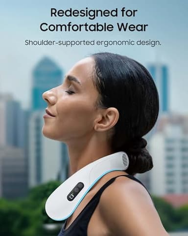 HIGO CoolMaster Ultra Neck Fan, Neck Air Conditioner, 2-in-1 Cooling Neck Fan Portable Rechargeable, Wearable Personal Fan, 5500mAh Large Battery, Ergonomic Design, Glacier Gray - Image 5