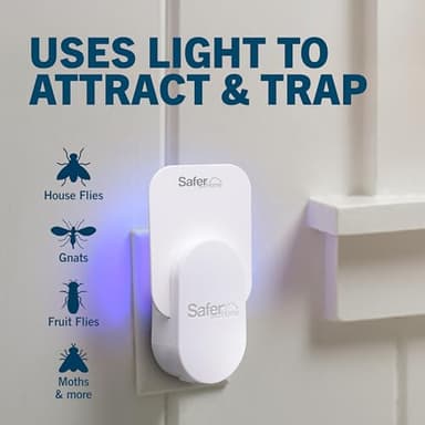 Safer Home Indoor Plug-in Fly Trap - SH502-2R4SR - Effective Fruit Fly Traps for Indoors, Gnat Traps for House Indoor, 400 Sq Ft Protection - Style: 2 Devices + 4 Glue Cards - Image 4