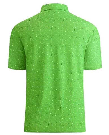 Hodaweisolp Golf Shirts for Men Dry Fit Print Moisture Wicking Performance Short Sleeve Polo Shirt Green Club-XL - Image 2