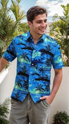 Men's Hawaiian Shirt Tops Vintage Short Sleeve Button Down Beach Shirt Male Tropical Floral Summer Pullover Party Holiday - Image 4