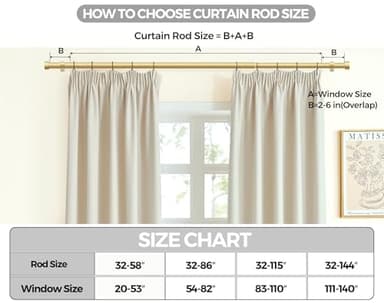 KAMANINA Curtain Rods 2 Pack, Heavy Duty Curtain Rod for Windows 66 to 120 Inch, 1 Inch Gold Modern Drapery Rods with End Cap (32"-115", 2Pack) - Image 3