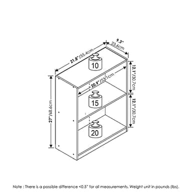 Furinno Gruen 2-Tier Open Shelf Bookcase, Metropolitan Pine - Image 3