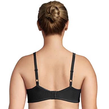 PLAYTEX Womens Perfectly Smooth Full-coverage Wireless T-shirt For Full Figures Bras, Black Stripe, 38C US - Image 3