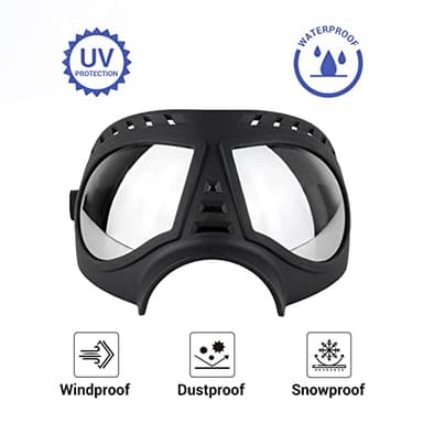 Namsan Dog Goggles for Large Dogs, Wide Snout & Soft Frame, Tactical Driving Sunglasses for Dogs Medium to Large Breed, Anti-UV Dog Eye Protection, Windproof Dustproof, Adjustable, Black - Image 3