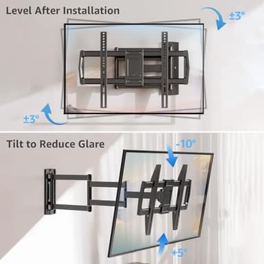 MOUNTUP Full Motion TV Wall Mount with 30” Extension & Tilt & Swivel for Most 42-75 Inch TVs, Long Arm TV Mount Corner Bracket Articulating Arm Mount, Max VESA 600x400mm and Up to 99 lbs, MU0057-L - Image 5