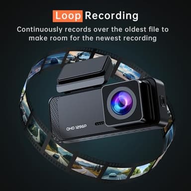 Dash Cam 1296P Front Dashcam, V300 WiFi Dash Camera for Cars with App, Night Vision, Mini Hidden Single Car Camera, Loop Recording, 24H Parking Mode, Support 256GB Max, Black - Image 6