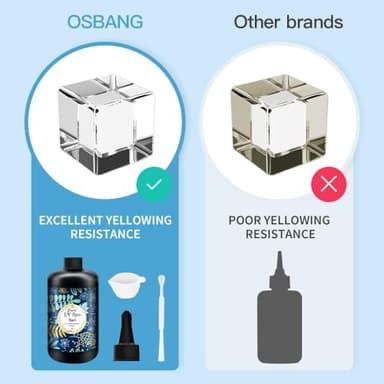 OSBANG Crystal Clear Hard UV Resin Upgraded Formula Ultraviolet Fast Curing for Jewelry Making Craft Decoration, Hard Transparent Glue Solar Cure Sunlight Activated Resin (500g) - Image 3