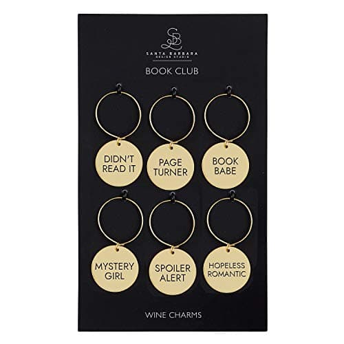 Santa Barbara Design Studio Zinc Alloy Wine Charms, Set of 6, Book Club - Image 1