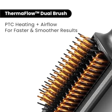 GLAMUP® FusionPro™ 6 in 1 Hot Air Styler- Wrap Curler & Thermal Brush Straightener, High Speed Hair Dryer, Round Brush, Volumizer, Hair Styling Gift Set with Travel Bag, Blow Dryer Brush - Image 2