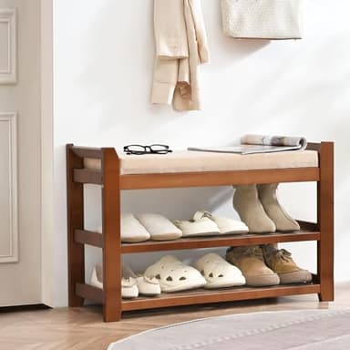 PETKABOO Shoe Rack Bench with Cushion, Shoe Rack for Front Door Entrance, Shoe Bench with Storage for Entryway Hallway Bedroom Living Room - Image 7