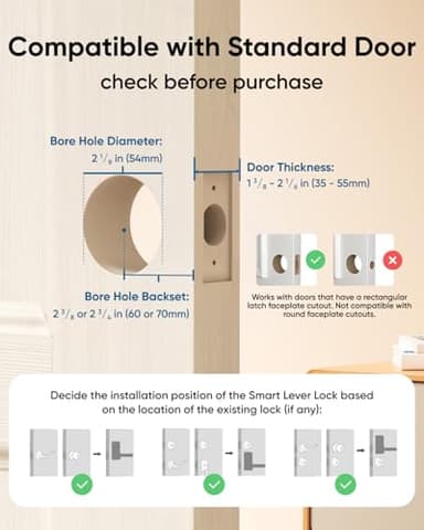 eufy Smart Lock C33, Keypad Door Lock with Handle, Fingerprint Door Knob, Keyless Entry Door Lock for Front Door and Bedrooms, Electronic Deadbolt, Wi-Fi, Remote App Control, IP53 Waterproof, Black - Image 6