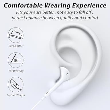 2 Pack USB C Headphones for iPhone 16/15 Earbuds USB C Wired Earphones with Mic & Remote Control Noise Cancelling for iPhone 16 pro, iPad Pro, Galaxy S23/S22/S21/S20/Ultra Note 10/20, Pixel 7/6/6a - Image 4