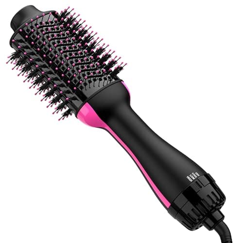 Hair Dryer Brush Blow Dryer in One, Upgraded 4 in 1 Hair Dryer and Styler Volumizer with Negative Ion Anti-frizz Ceramic Titanium Barrel Hot Air Hair Straightener Brush - Image 1