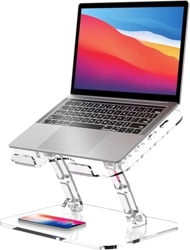 Lpoake Adjustable Foldable Laptop Stand, Portable Ergonomic Computer Stand for Laptop, Compatible with 10 to 15.6 Inches Notebook Computers - Image 1