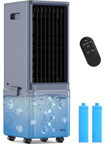 COOLECH Windowless Air Conditioner w/ 4 Modes & 3 Speeds, Waterless Alert, 2.4-Gal Tank for 20H Cooling, 12H Timer, 20FT Remote, 70° Auto Swing Evaporative Air Cooler, Portable AC Unit for Bedroom - Image 1