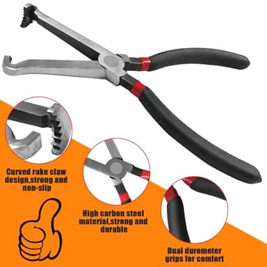 Guweta 37960 Electrical Disconnect Pliers, 8in Automotive Electrical Connector Disconnect Pliers Long Spark Plug Disassembly Pliers Tools for Push Tab Style Plugs - Image 2