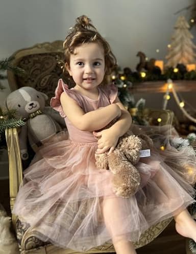 Arshiner Toddler Tutu Dresses Summer Dress Cute Pink Valentine Tulle Sundress for Little Girls 3-4 Years - Image 5