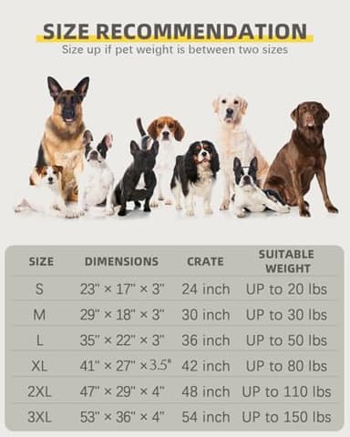 NUPIDA Orthopedic XL Dog Beds Large Sized Dog Waterproof Bed with Removable Washable Cover and Non-Slip Bottom, Quilting Pet Mattress for Crate, 41x27 Inch, Light Gray - Image 7