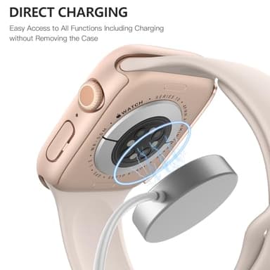 Misxi 2 Pack Tempered Glass Case Compatible for Apple Watch Series 11 (2025) Series 10 46mm, Hard PC Screen Protector Overall Protection Scratch-Resistant Cover for iWatch, 1 Rose Gold + 1 Transparent - Image 6