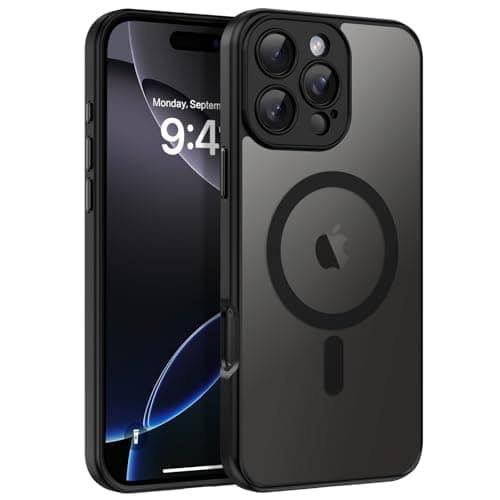 BENTOBEN Magnetic for iPhone 16 Pro Max Phone Case 2024, [Compatible with Mag Safe] [Full Camera Protection] Translucent Matte Slim Shockproof Protective Cute Cover for iPhone 16 Pro Max 6.9" Black - Image 1