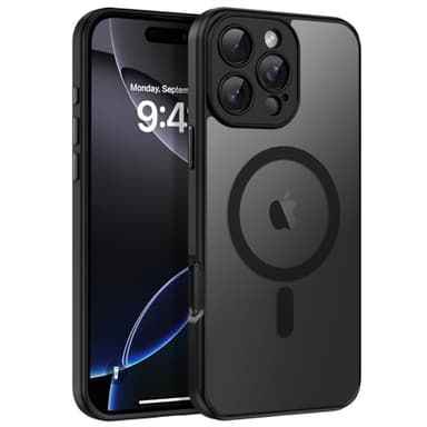 BENTOBEN Magnetic for iPhone 16 Pro Max Phone Case 2024, [Compatible with Mag Safe] [Full Camera Protection] Translucent Matte Slim Shockproof Protective Cute Cover for iPhone 16 Pro Max 6.9" Black - Image 1