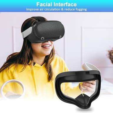 Compatible with Quest 2 Accessories, for Quest 2 Head Strap, for Quest 2 case,VR Face Cover, VR Shell Cover, Controller Grips Cover, Protective Joystick Cover,VR Lens Cover Protector for Quest 2 - Image 6