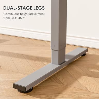 FLEXISPOT EN1 One-Piece Standing Desk, 55 x 28 Inches Stand Up Desk Workstation with Seamless Desktop Board (Silver Frame + 55 inches White Top, 2 Packages) - Image 8