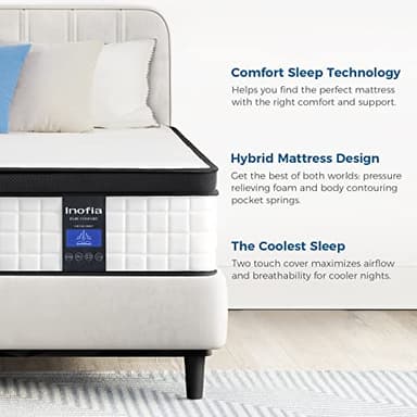 Inofia 10 Inch Full Hybrid Double Mattress in a Box - Medium Firm, Memory Foam & Pocket Springs, Fiberglass Free, Motion Isolation, Pressure Relief, Edge Support, 10-Year Support, CertiPUR-US - Image 5