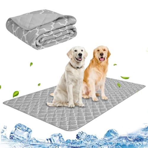 PUPTECK Dog Cooling Mat Pad for Medium Large Dogs, Cooling Blanket for Kennels Crate Floor, Dog Cat Summer Sleeping Bed Outside, Washable & Portable, Large 28"x40" - Image 1