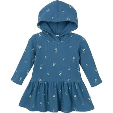 Gerber Baby Girls' 2-Piece Long-Sleeve Dress and Diaper Cover Set, Berries - Image 2