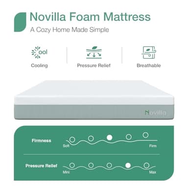 Novilla Queen Mattress,10 Inch Gel Memory Foam Mattress for Suppotive &Pressure Relieving, Medium Firm Feel in a Box,Bliss - Image 7