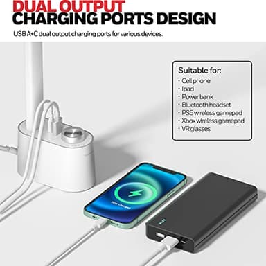 Honeywell Upgraded LED Desk Lamp - H01 Pro Sunturalux™ Foldable Desk Light with USB A+C Charging Port, 3 Color Modes Dimmable Table Lamp for Home Office Reading(White) - Image 6