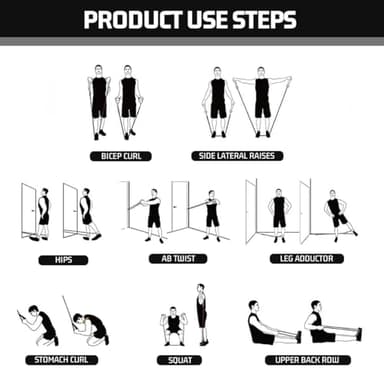 VEICK Resistance Bands, Exercise Bands for Working Out with Handles, Elastic Workout Bands for Men Women, Exercising Bands for Strength Training Equipment at Home Gym - Image 5