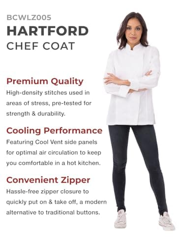 Chef Works Women's Hartford Chef Coat, White, XX-Large - Image 3