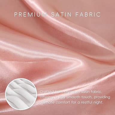 Sleeplite 4 Piece Luxury Satin Bed Sheets Set with Pillowcases - Ultra Soft & Silky, Hypoallergenic & Wrinkle-Free, Hotel Quality Comfort Bedding, Size Queen, Dusty Rose - Image 5