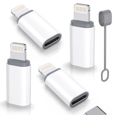 USB C Type C to Lightning Adapter MFi Certified 4 Pack 27W Fast Charging Support Data Sync,Lightning to USB Type C Cable Adapter for iPhone/iPad/for Airpods,with Anti-Lost Loop,Not for Audio/OTG - Image 1