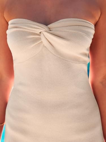 LILLUSORY Women 2025 Summer Spring Corset Bodycon Midi Vacation Sun Dresses Sexy Baby Bridal Shower Wedding Long Maxi Beach Graguation Birthday Party Cocktail Cute Clothes Trendy Outfits Apricot XS - Image 5