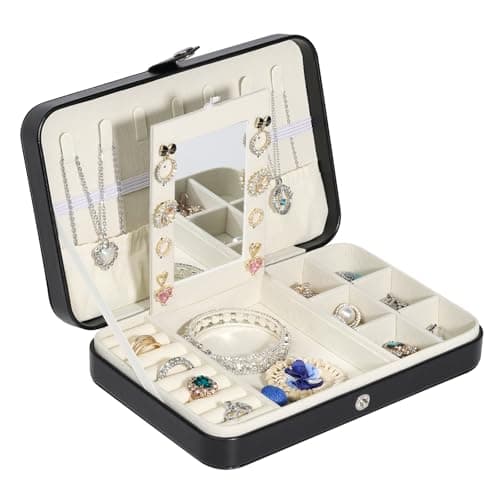 Xilitata Travel Jewelry Box, Small Jewelry Box for Women Storage, Jewelry organizers and storage,Portable Jewelry Case for Necklace Earring Rings Bracelets - Image 1
