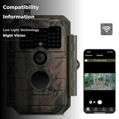 GardePro E6 Trail Camera WiFi 48MP 1296P Game Camera with No Glow Night Vision Motion Activated Waterproof for Wildlife Deer Scouting Hunting or Property Security, Camo - Image 3