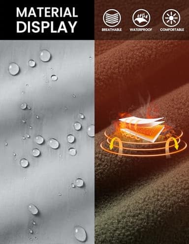 3rd hill Men Vest Outerwear Windproof Vests Fleece Sleeveless Jacket with Detachable Hood for Golf Hiking Grey XXL - Image 5