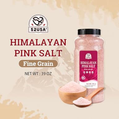 52USA Himalayan Pink Salt, Fine Grain, 39oz (2.4 LB), Pink Himalayan Sea Salt, Himalayan Salt, Kosher Salt, Rock Salt for Grinder Refill - Image 3