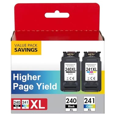 TECKKIN PG-240XL/CL-241XL Ink Cartridges Replacement for Canon 240XL 241XL Combo Pack 240 241 Printer Ink for PIXMA MG3620 MG3600 TS5120 TS5100 MG3220 MG3520 MG2120 MX472 (1 Black, 1 Tri-Color) - Image 1