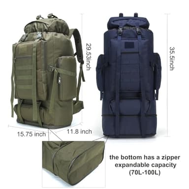 Hiking Backpack for Men 70L/100L Camping Backpack Military Rucksack Molle 3 Days Assault Pack for Climbing - Image 2