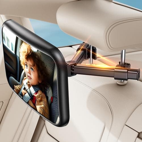 Baby Car Mirror for Car Seat Safely Mirror Hook Clip Design for Rear Facing Infant Newborn 360° Rotation Baby Backseat Mirror with Wide Clear View, Shatterproof, Easy Install Baby Essentials - Image 1