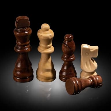 Chess Set Board Games for Adults: Handmade Walnut Wooden 15" 2 Extra Queens Folding Portable Travel Chess Game, Gift idea, Pieces Storage Slots,Instructions - Image 3