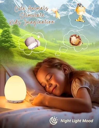 MediAcous Night Light for Kids & Babies - 7 Color LED Touch Lamp with Stepless Dimming for Nursery & Bedroom - Image 3