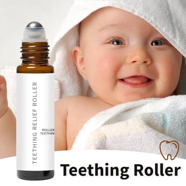 Teething Roller All Natural for Babies, Natural Gum Relief with Chamomile & Rose Oil, Gentle Massage Applicator for Soothing Infant Teething Pain, Essential Oil Massage Roller (2) - Image 6