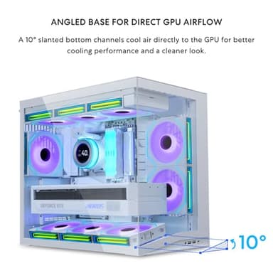 LIAN LI O11D MINI V2 Flow | Compact ATX Mid-Tower Airflow Computer Case | Panoramic View | High-Performance Airflow | Includes 5 x 120mm Reverse Blade Fans | Cable Management | White (O11DMIV2FW) - Image 6